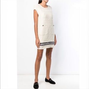 Chanel Ivory Cashmere Mini Sweater Dress